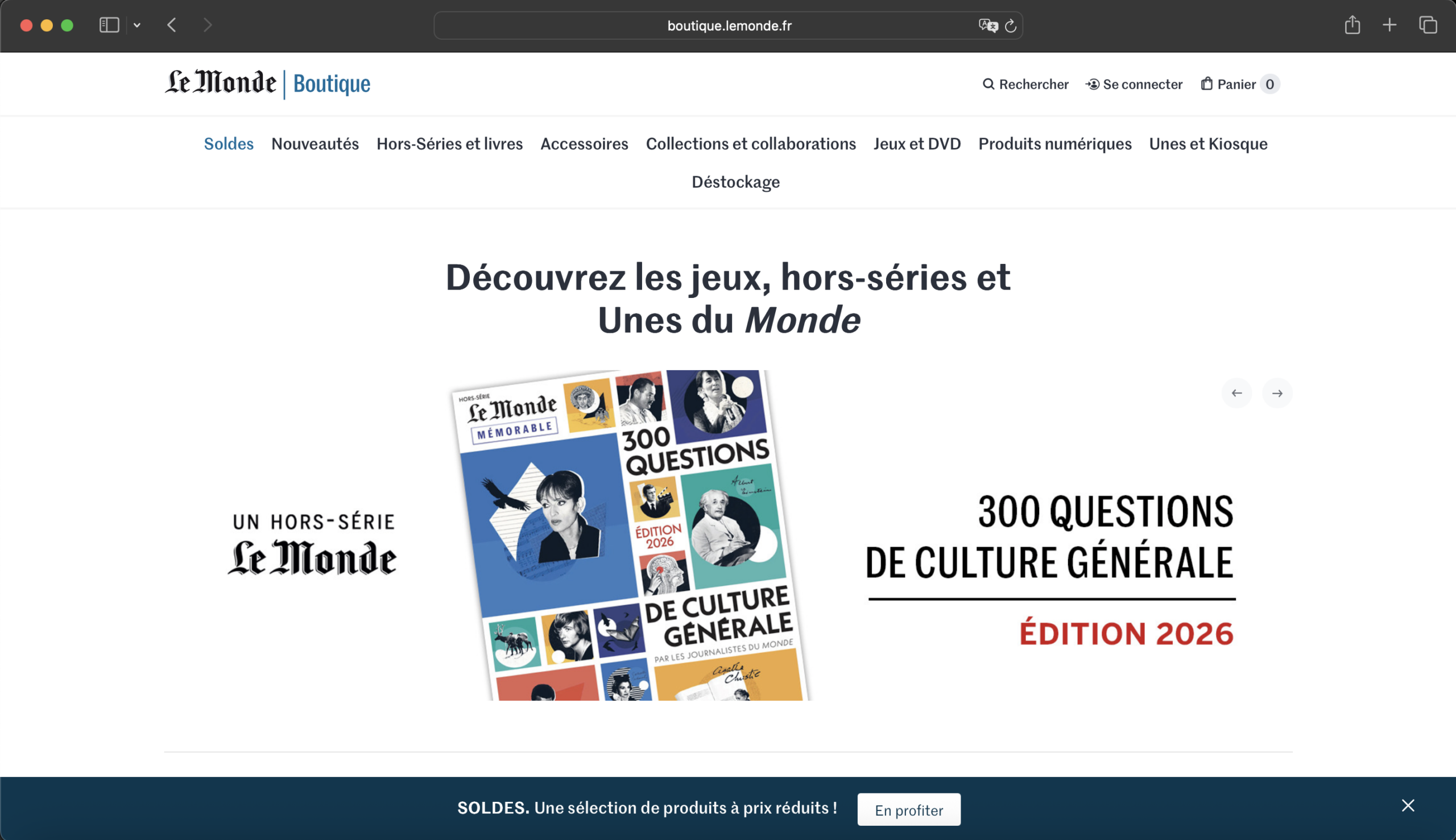 Capture du site Le Monde