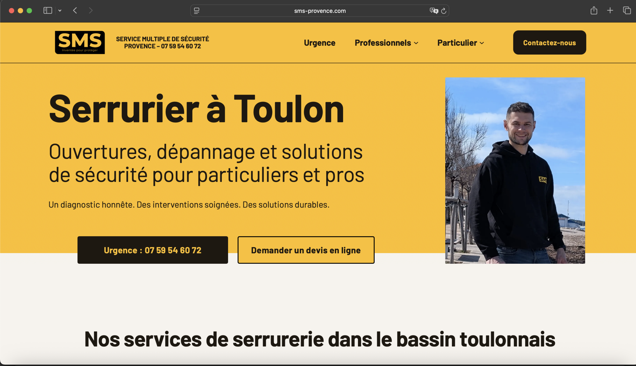 Capture du site SMS