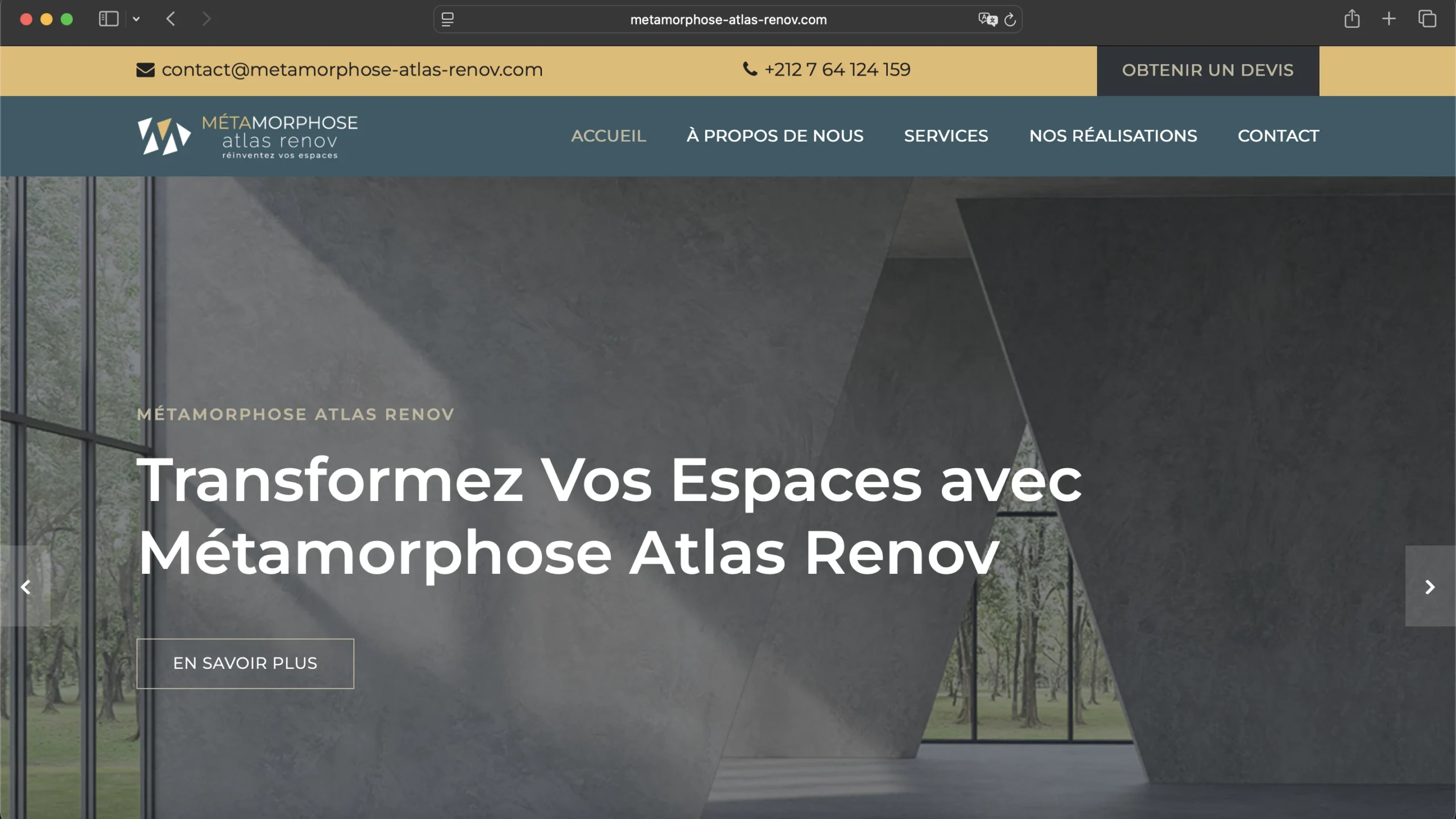Capture du site Métamorphose Atlas Renov