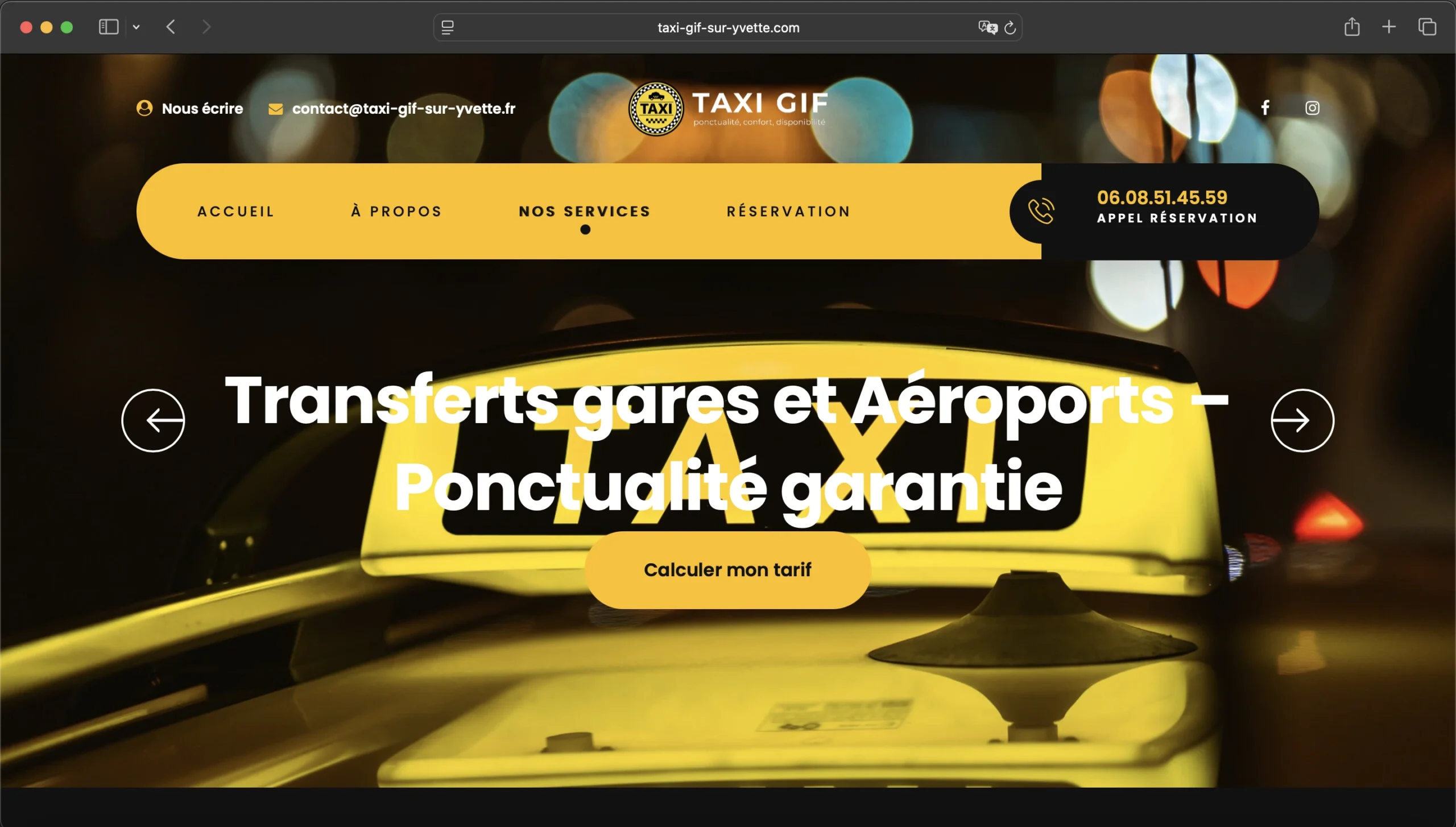 Capture du site Taxi à Gif-sur-Yvette