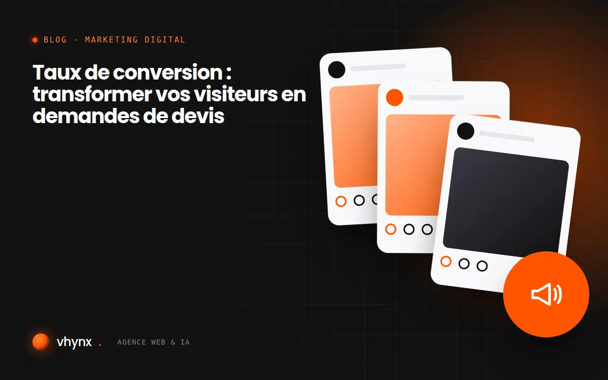 Illustration d’un parcours de visiteur menant d’une page web à un formulaire de demande de devis