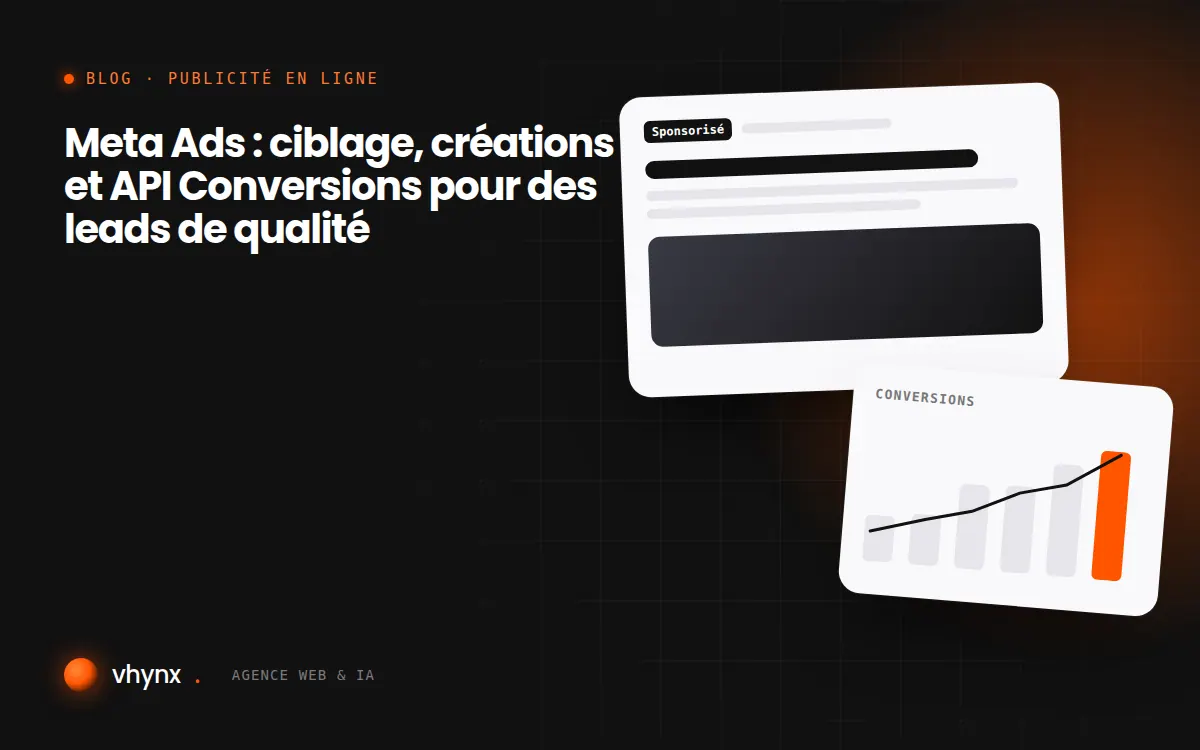 Illustration du pixel Meta et de l’API Conversions reliant un site web à Facebook et Instagram