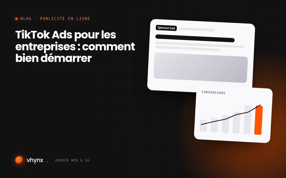 Smartphone affichant une vidéo publicitaire verticale TikTok pour une entreprise locale