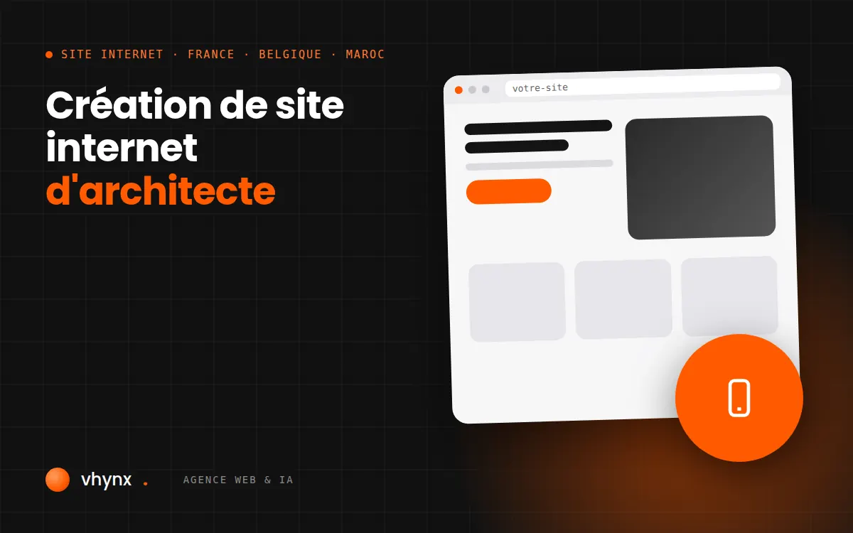 Création de site internet pour architecte : portfolio de projets avec grandes photos et plans sur écran