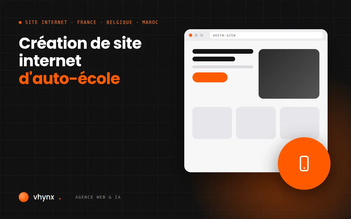 Création de site internet d’auto-école avec formulaire d’inscription au permis sur smartphone