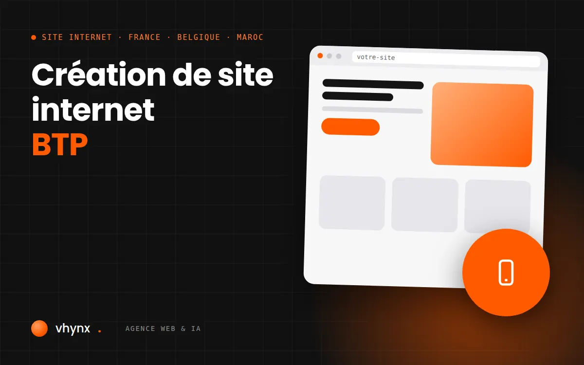 Création de site internet BTP avec références de chantiers et page recrutement sur ordinateur