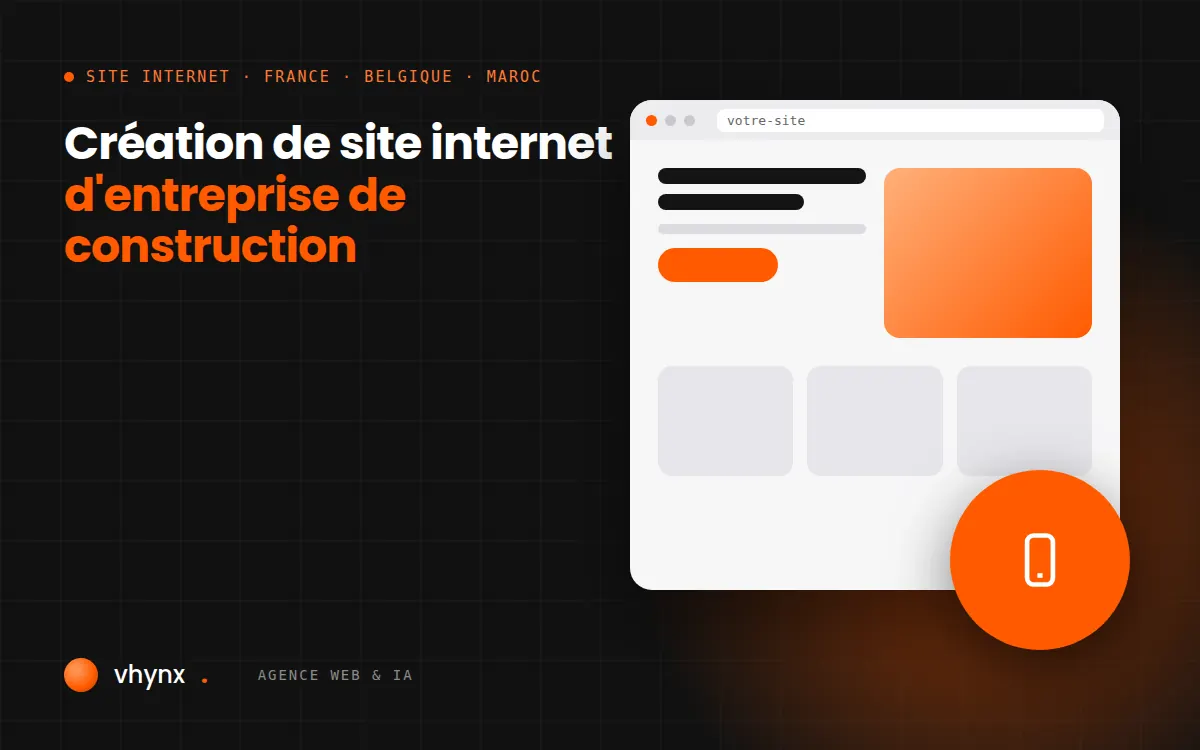 Création de site internet d’entreprise de construction : galerie de chantiers affichée sur ordinateur
