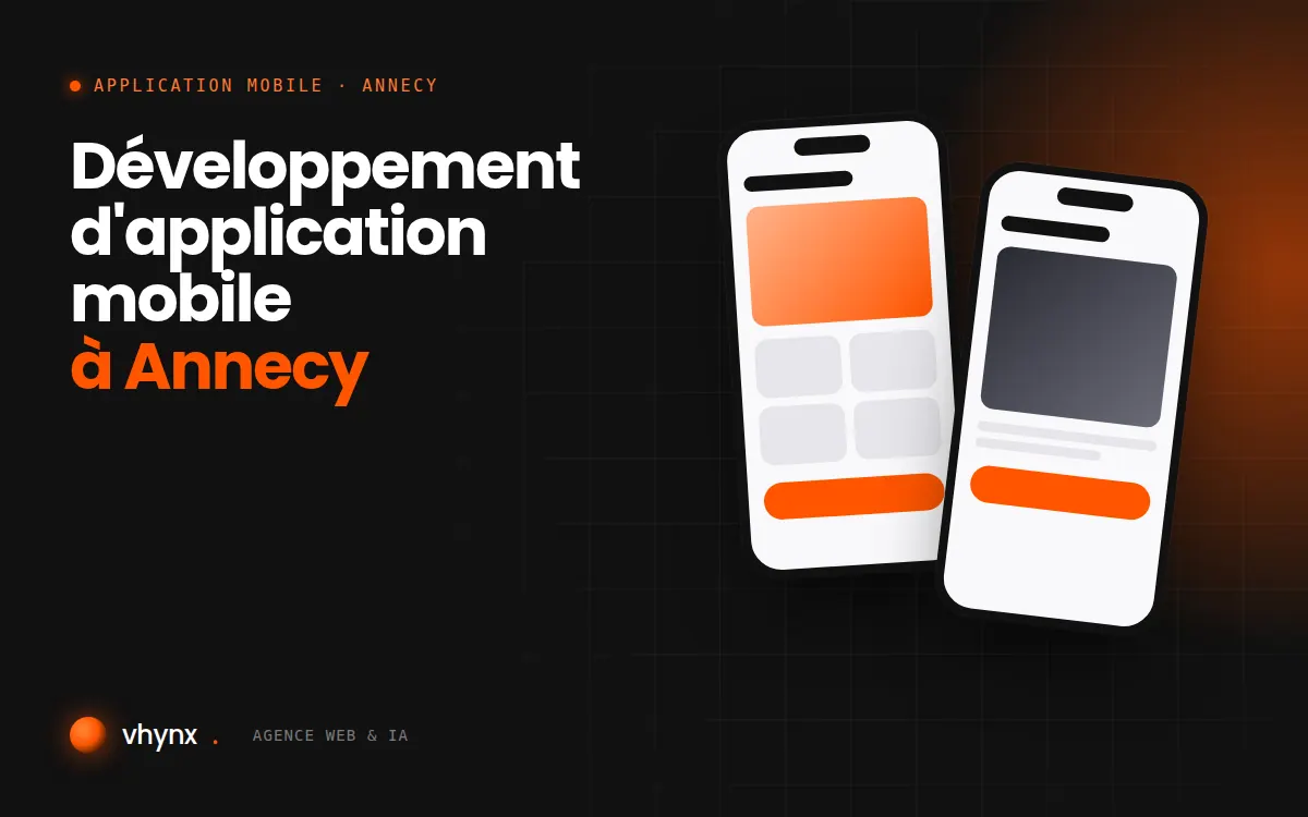 Développement d'application mobile à Annecy : illustration Vhynx de deux écrans d'application mobile