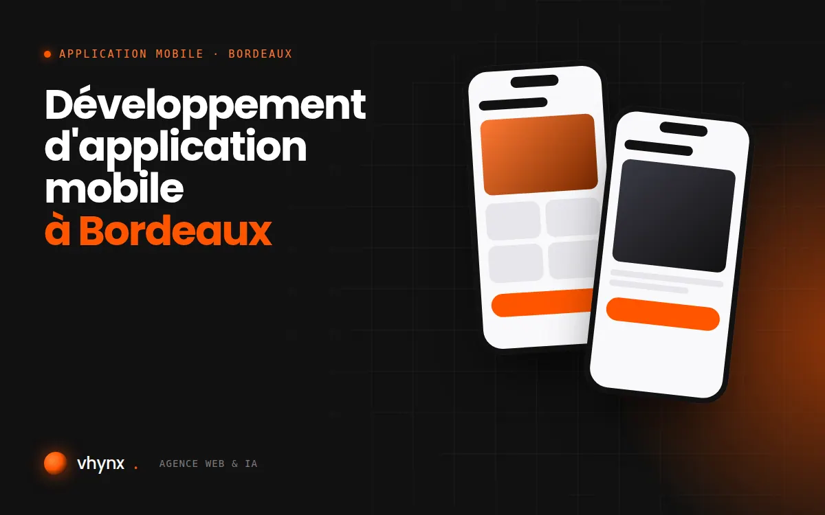 Développement d'application mobile à Bordeaux : illustration Vhynx de deux écrans d'application mobile