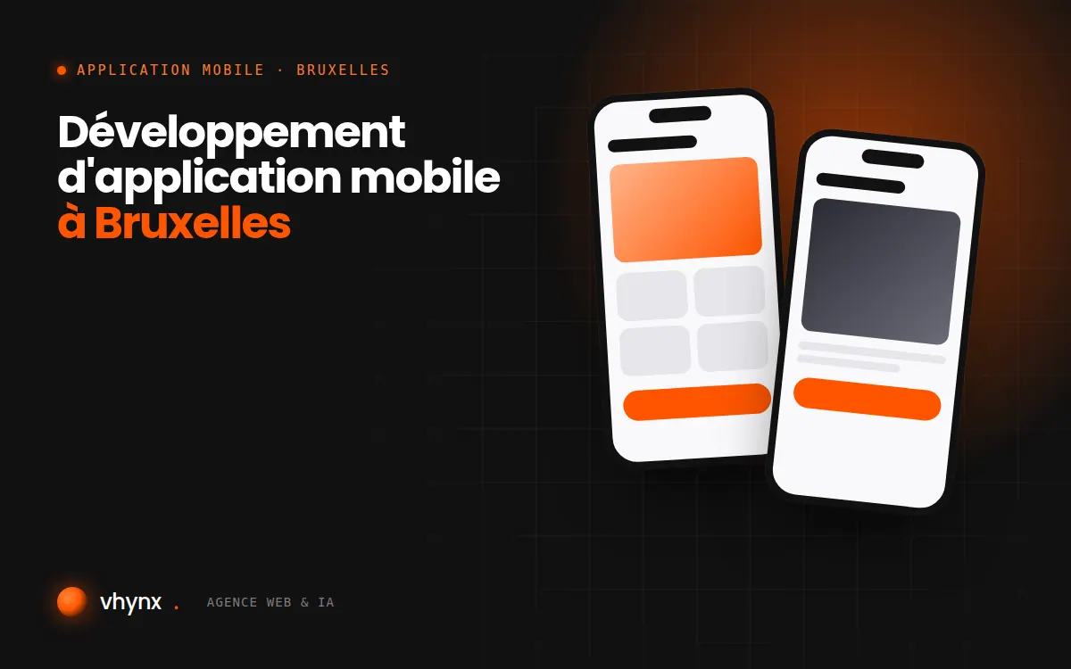 Développement d'application mobile à Bruxelles : illustration Vhynx de deux écrans d'application mobile
