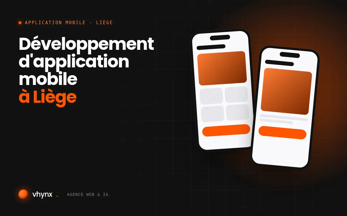 Développement d'application mobile à Liège : illustration Vhynx de deux écrans d'application mobile