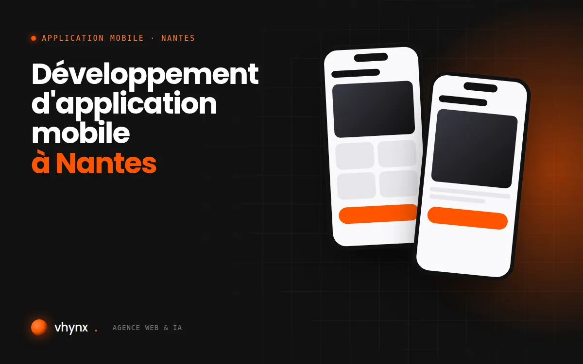 Développement d'application mobile à Nantes : illustration Vhynx de deux écrans d'application mobile