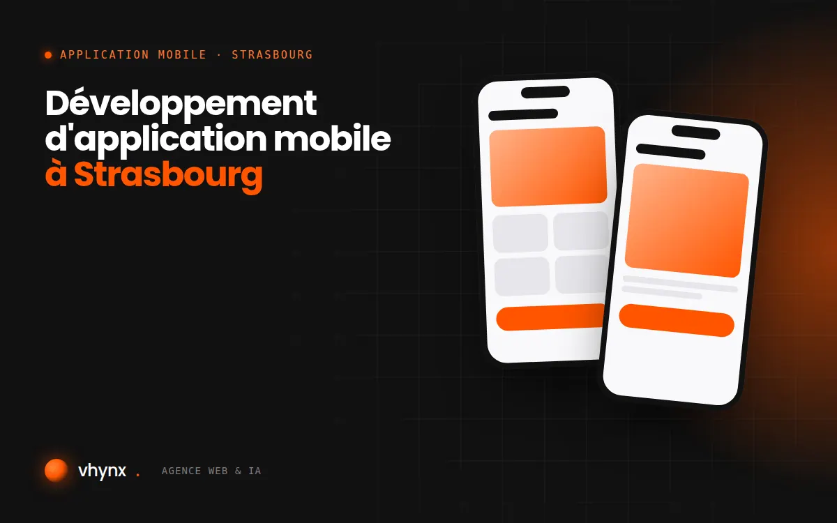 Développement d'application mobile à Strasbourg : illustration Vhynx de deux écrans d'application mobile