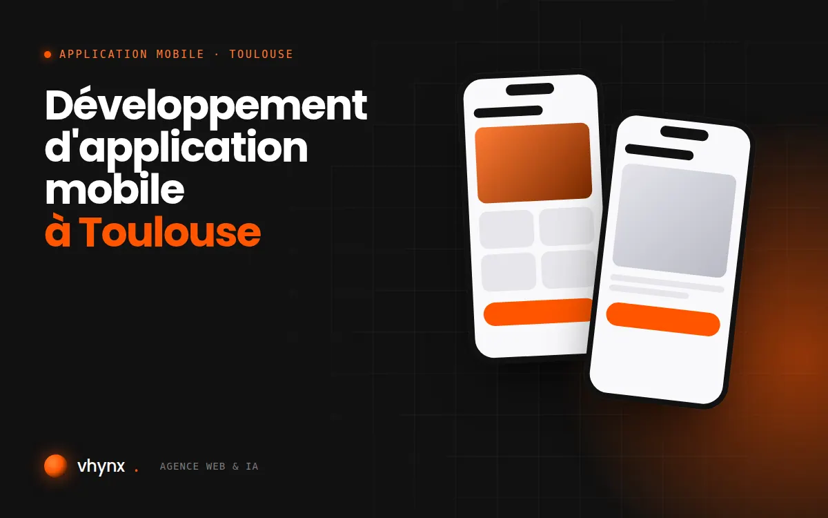 Développement d'application mobile à Toulouse : illustration Vhynx de deux écrans d'application mobile