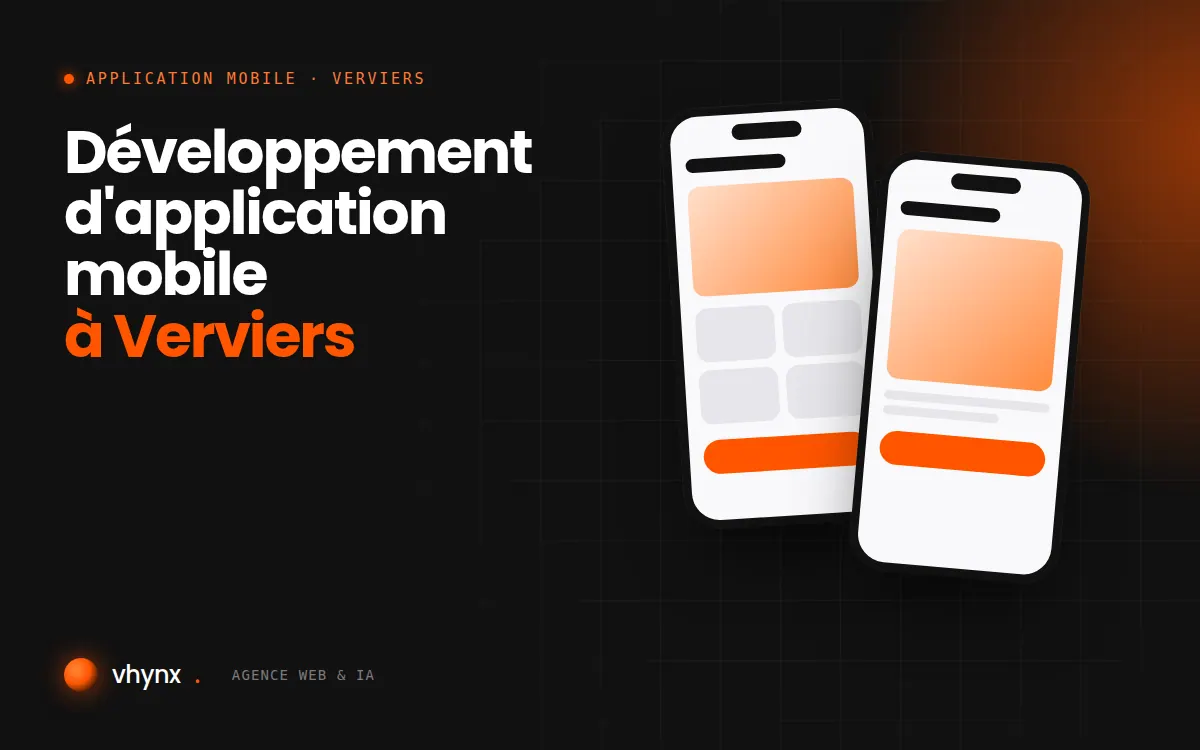 Développement d'application mobile à Verviers : illustration Vhynx de deux écrans d'application mobile